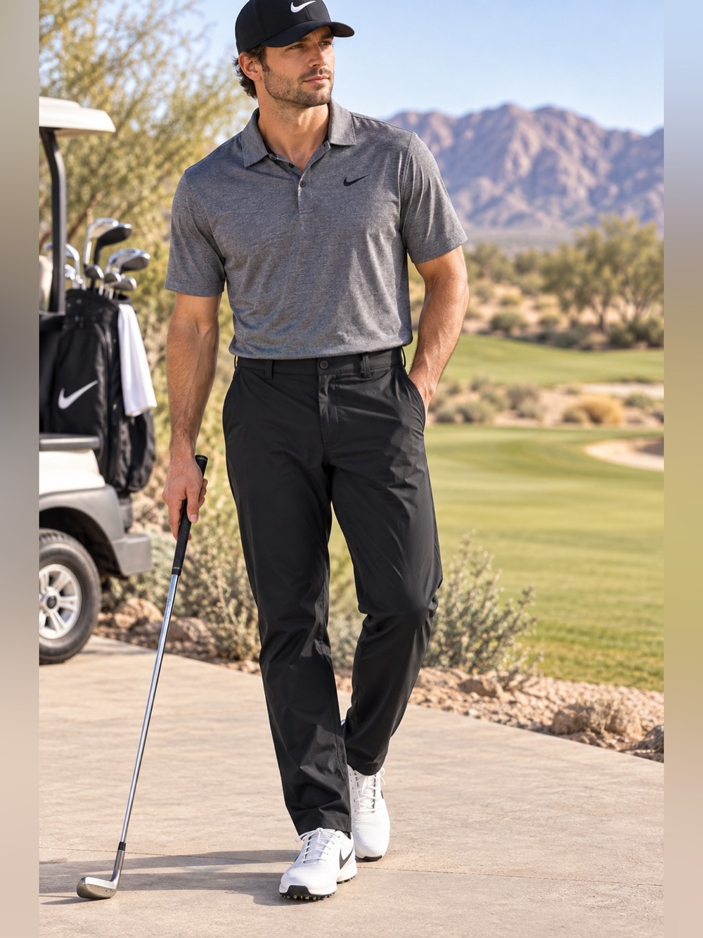 Nike Golf Flex Hybrid Woven Black Performance Pants Men’s Athletic Stretch